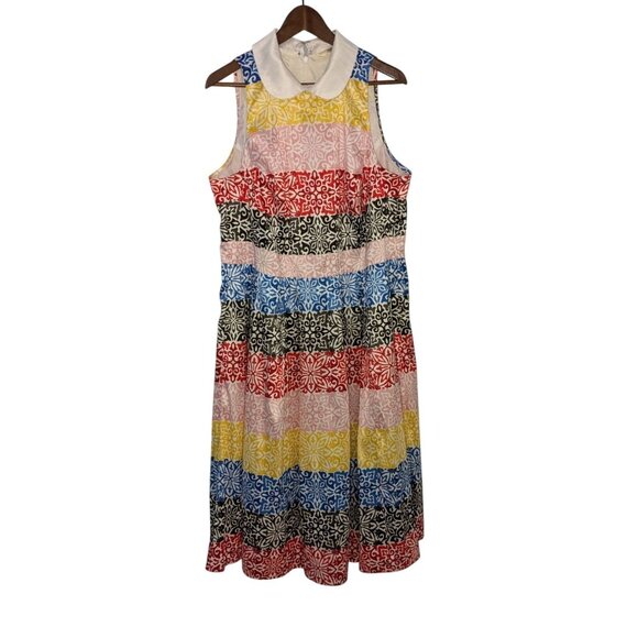 Zapelle Dresses & Skirts - Colorful Sleeveless A-Line Dress With Collar By Zapelle 2X-20W - 100% Polyester